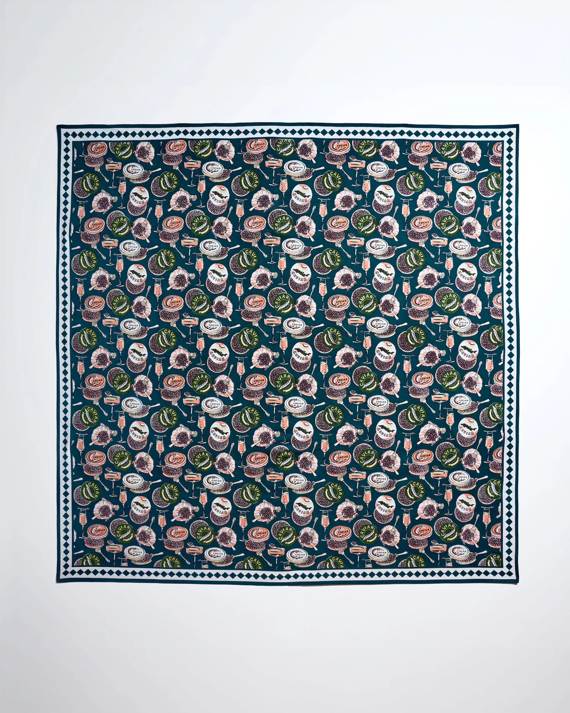 Square Tablecloth in Champagne & Caviar
