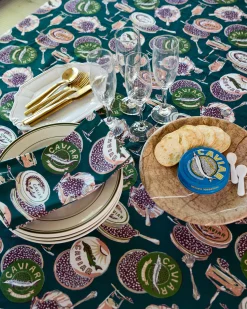 Square Tablecloth in Champagne & Caviar