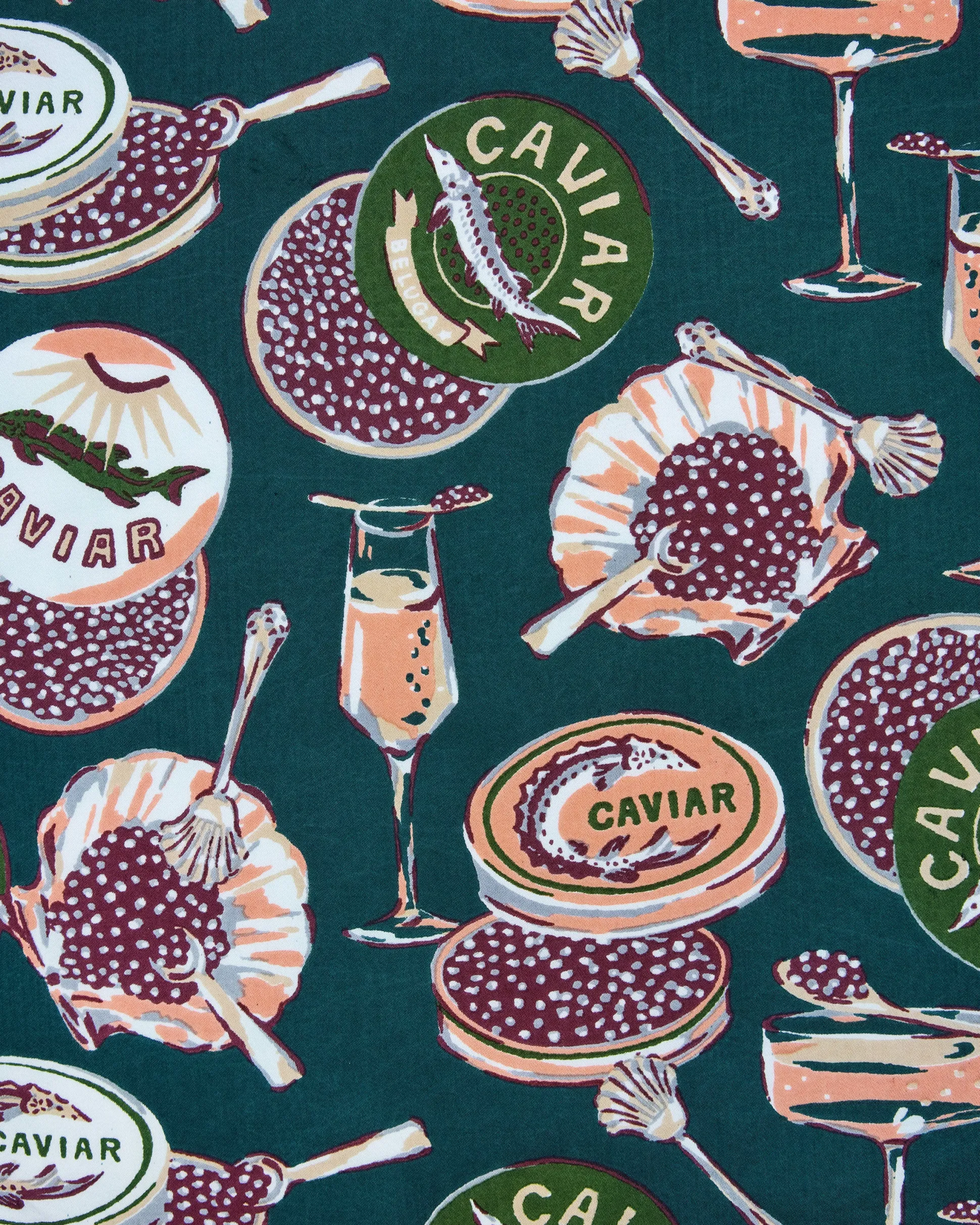 Square Tablecloth in Champagne & Caviar