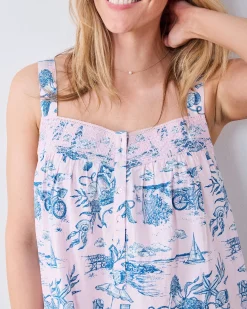 Star Lit Sky Nightgown in Mermaid Toile