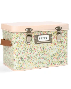 Strawberry Meadow Tin Seed Storage Box in Multi