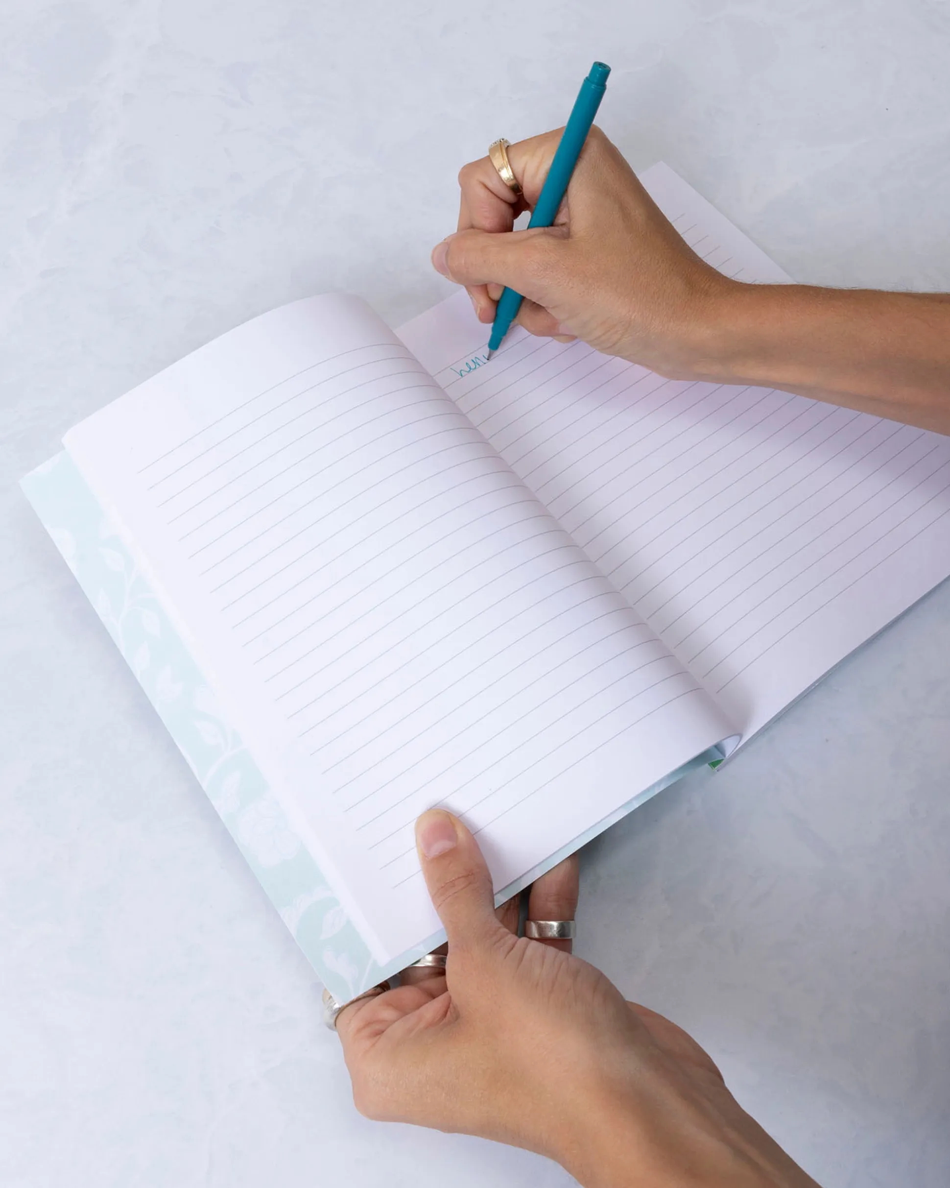 Striped Perfect Bound Journal in Green Cabana