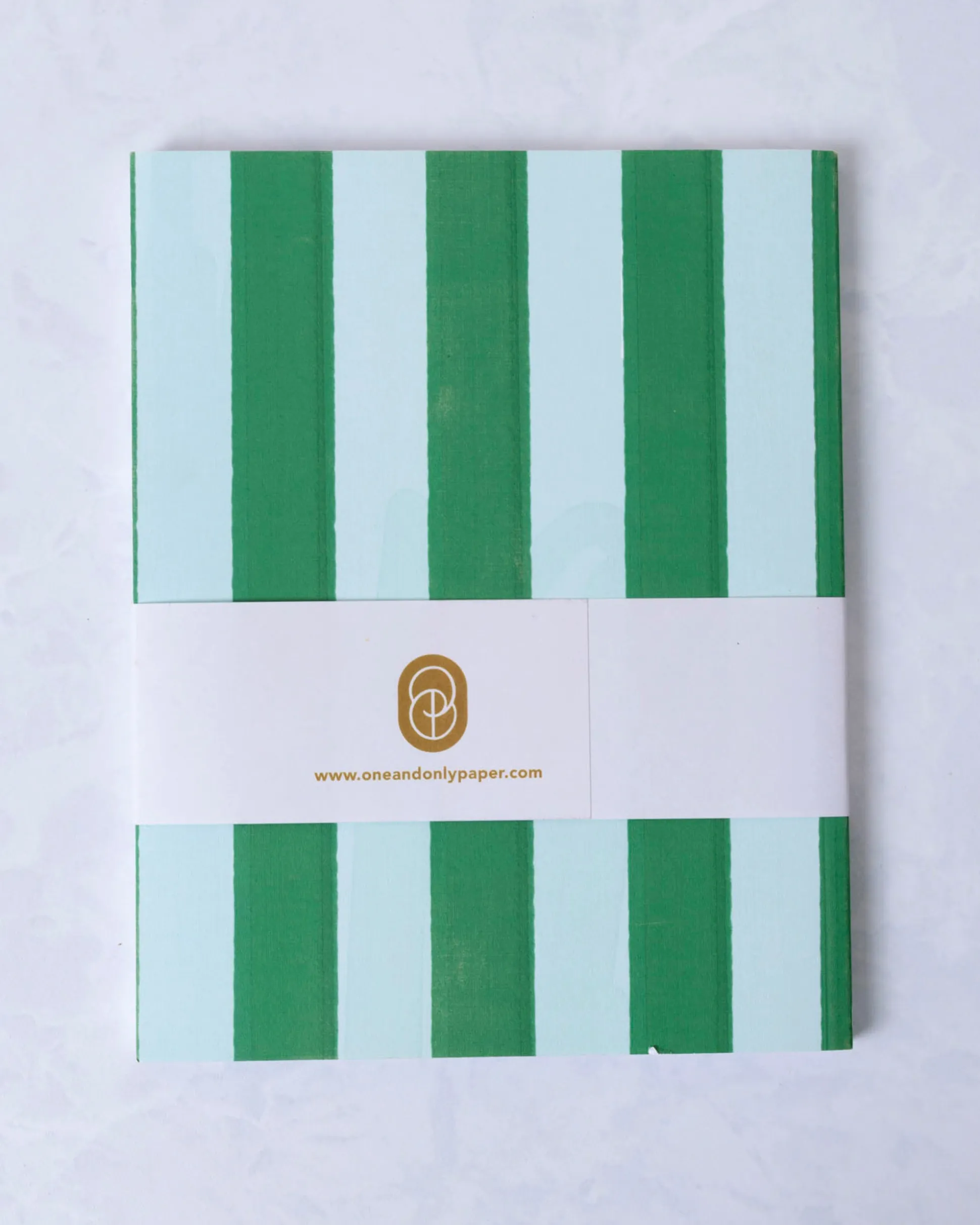 Striped Perfect Bound Journal in Green Cabana