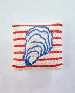 Stripe Oyster Pillow in Red Stripe Combo