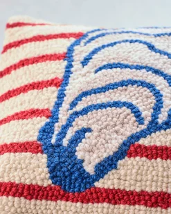 Stripe Oyster Pillow in Red Stripe Combo