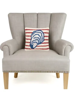 Stripe Oyster Pillow in Red Stripe Combo