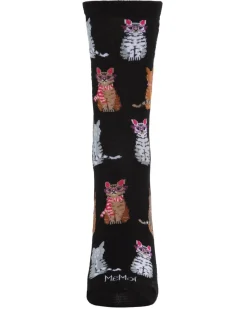Studious Cats Bamboo Blend Crew Socks in Black Combo