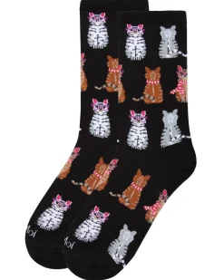 Studious Cats Bamboo Blend Crew Socks in Black Combo