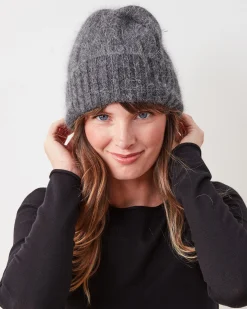Super Soft Angora Beanie in Charcoal