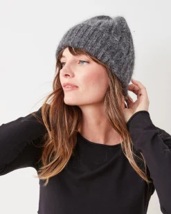 Super Soft Angora Beanie in Charcoal