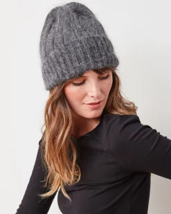 Super Soft Angora Beanie in Charcoal