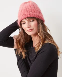 Super Soft Angora Beanie in Dark Pink