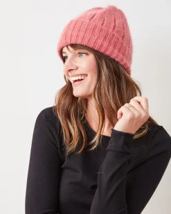 Super Soft Angora Beanie in Dark Pink
