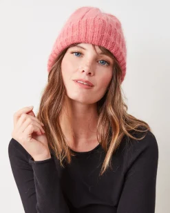 Super Soft Angora Beanie in Dark Pink