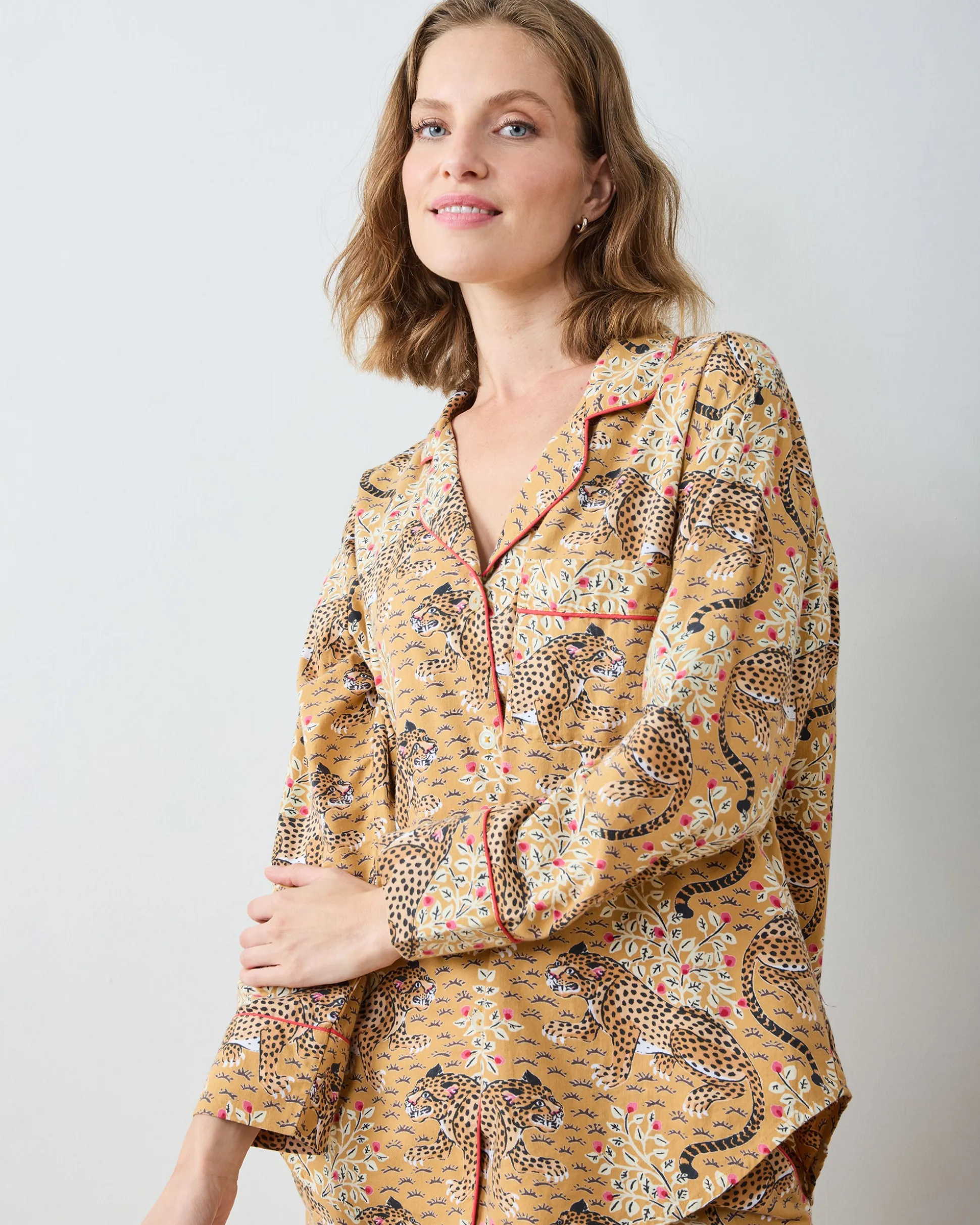 Tall Lightweight Flannel Long PJ Set in Bagheera
