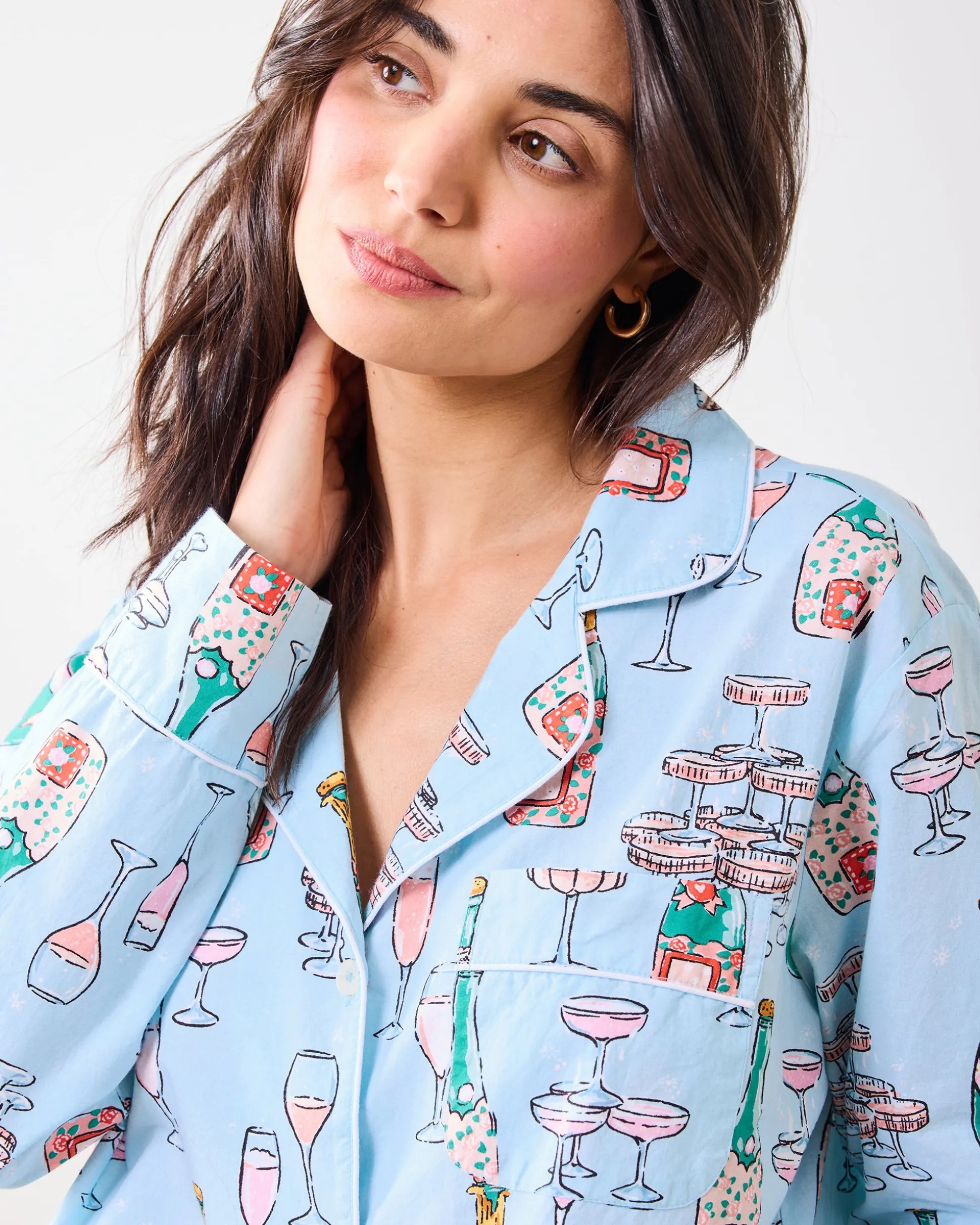 Tall Long PJ Set in Champagne Tower