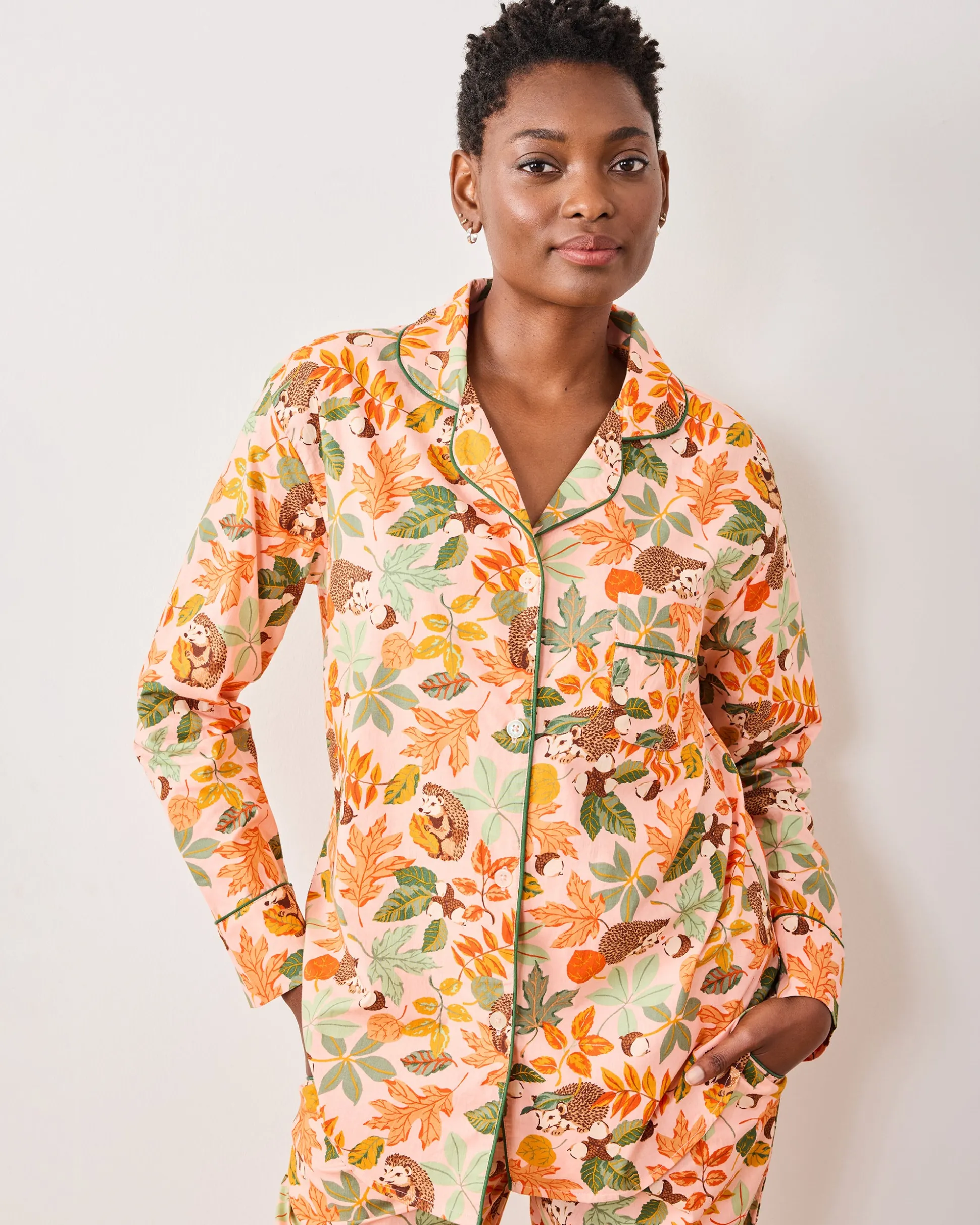 Tall Long PJ Set in Hedgehog Forest
