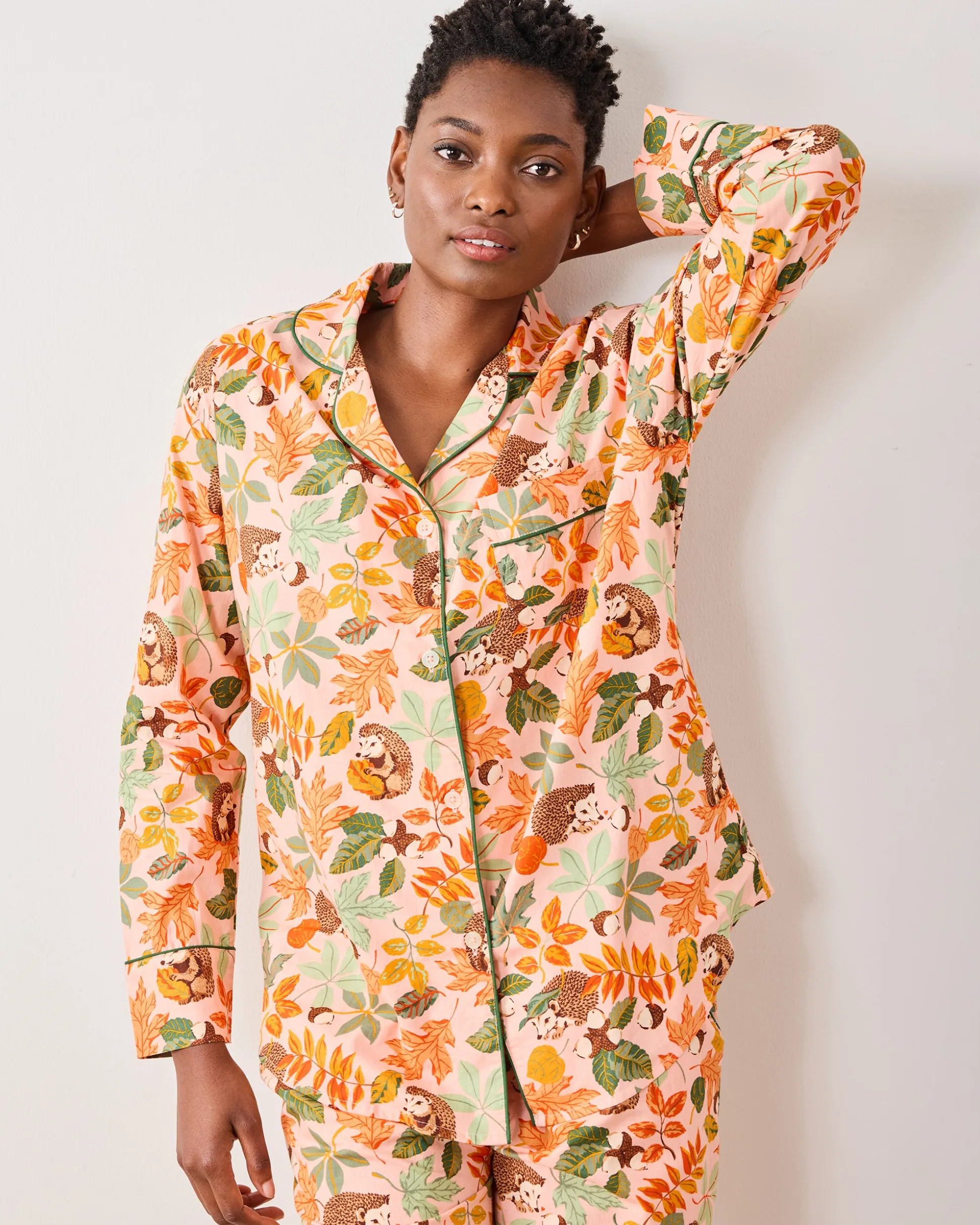 Tall Long PJ Set in Hedgehog Forest