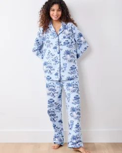 Tall Long PJ Set in High Tea Toile