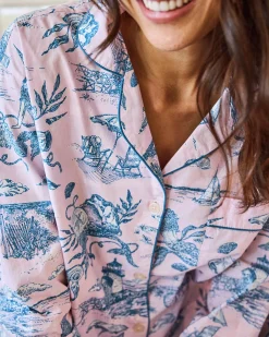 Tall Long PJ Set in Mermaid Toile
