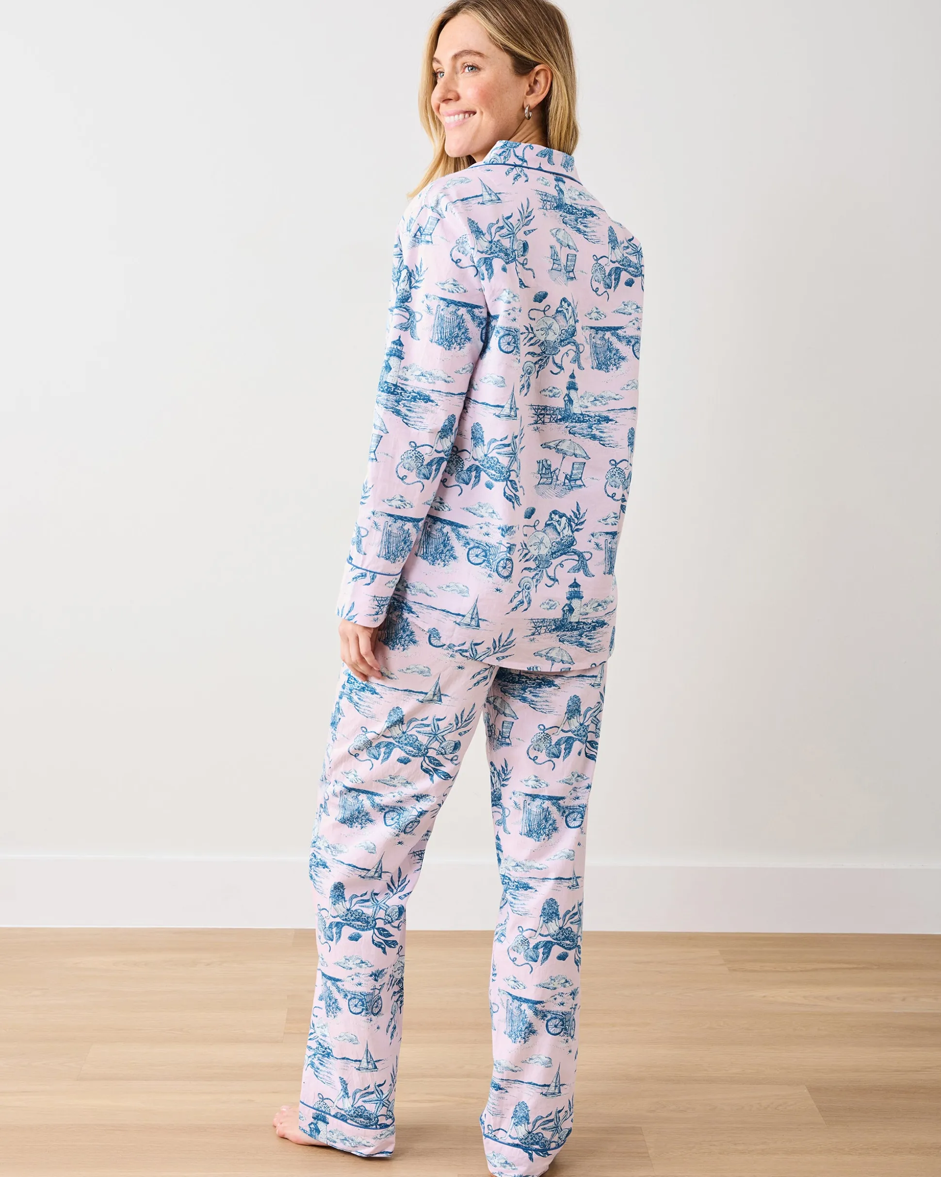 Tall Long PJ Set in Mermaid Toile