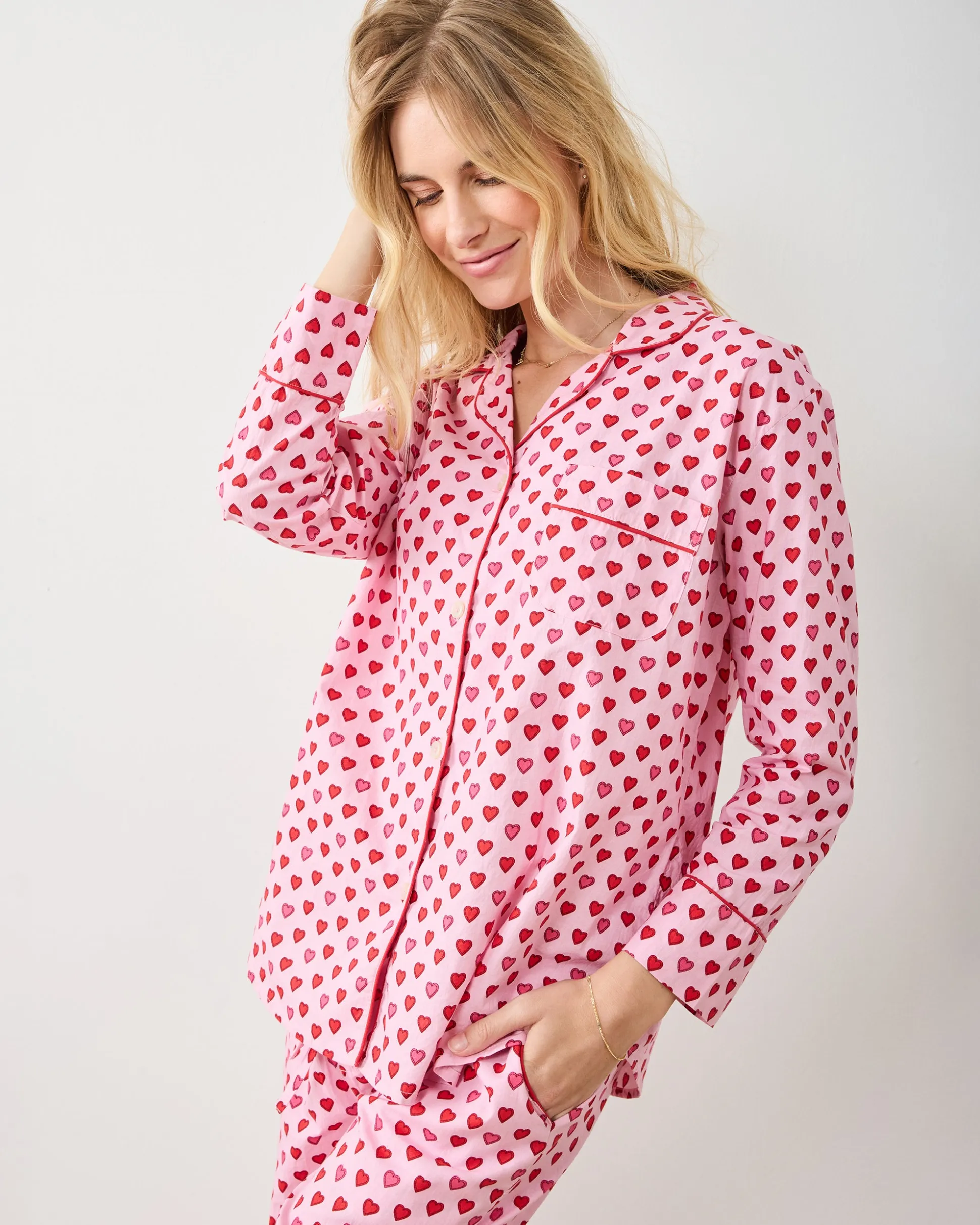 Tall Long PJ Set in Mini Candy Hearts