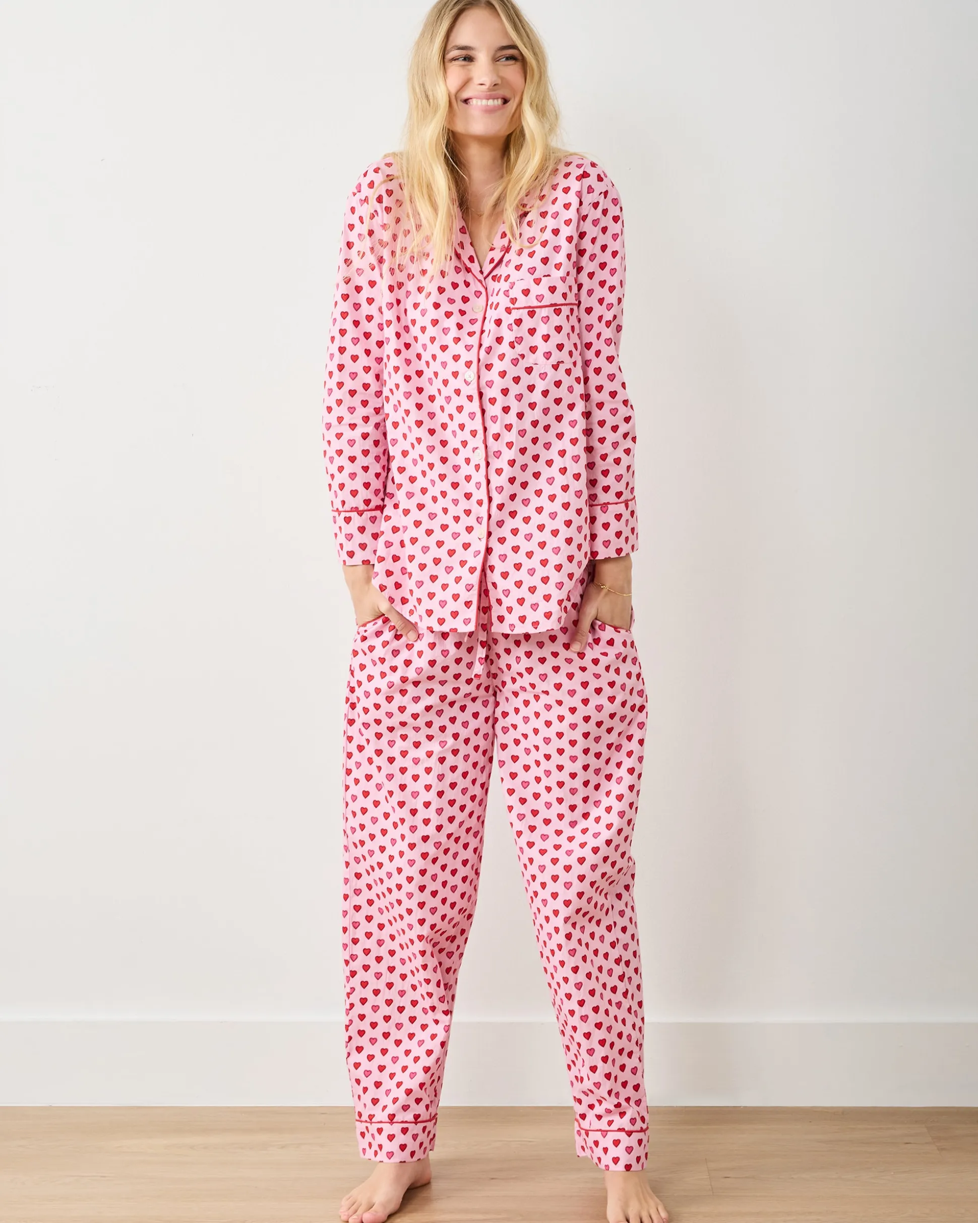Tall Long PJ Set in Mini Candy Hearts