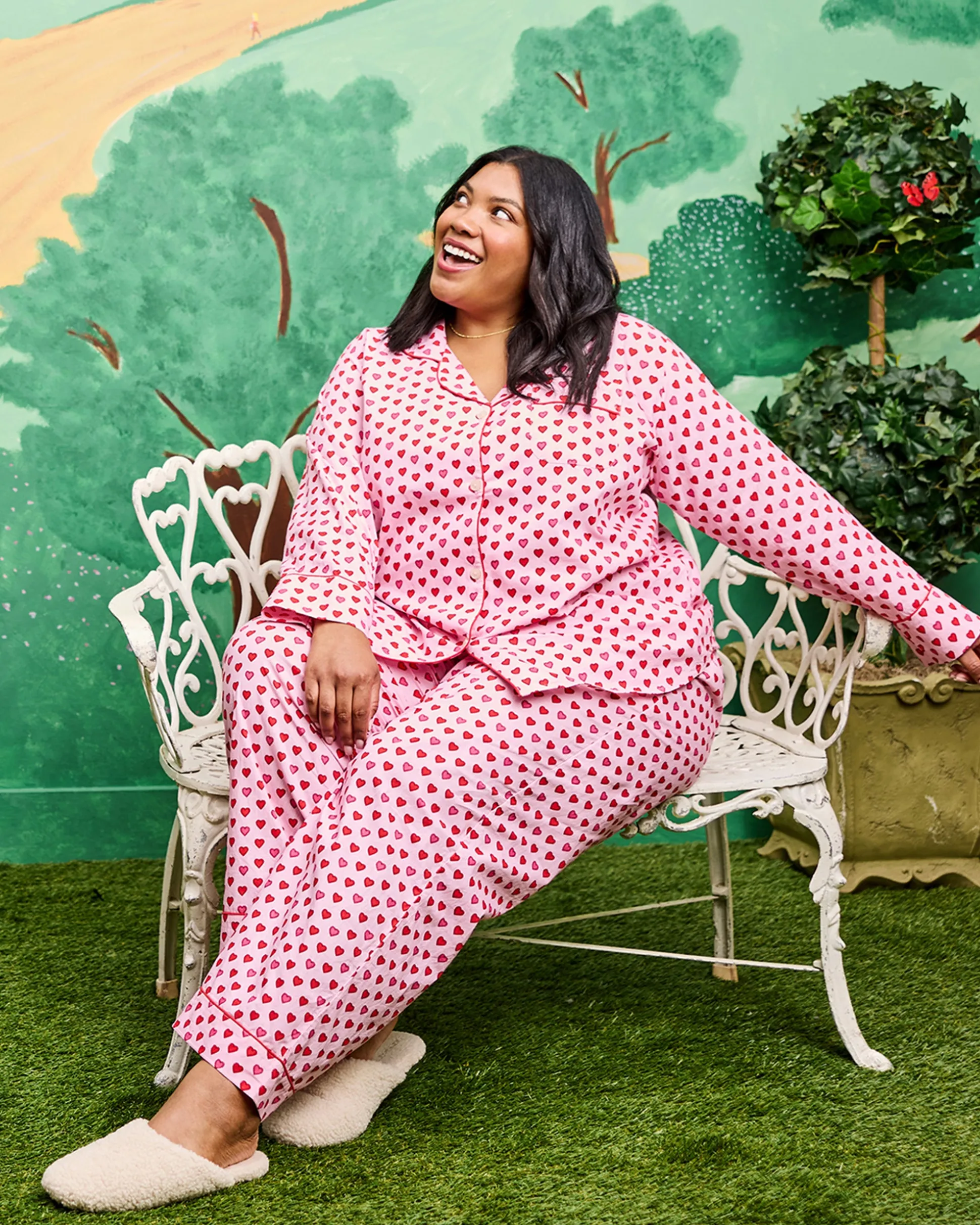 Tall Long PJ Set in Mini Candy Hearts