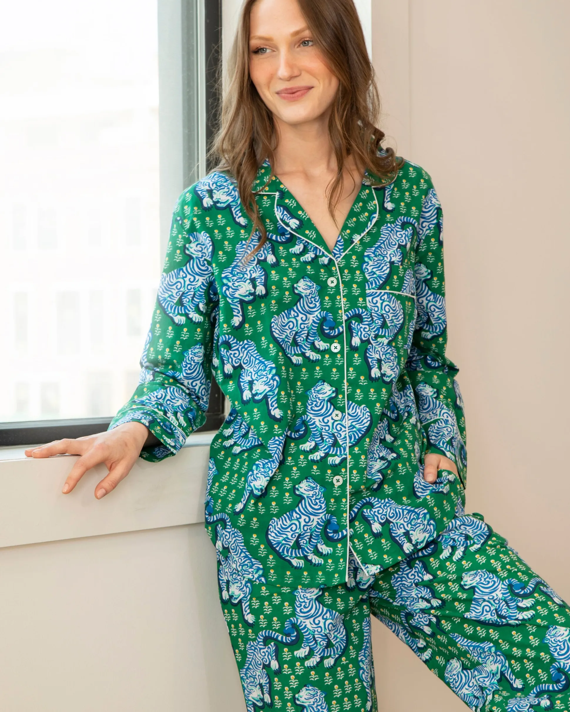 Tall Long PJ Set in Tiger Queen