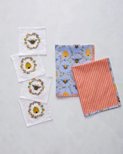 Tea Towels & Cocktail Napkins Bundle in Sweet Bee