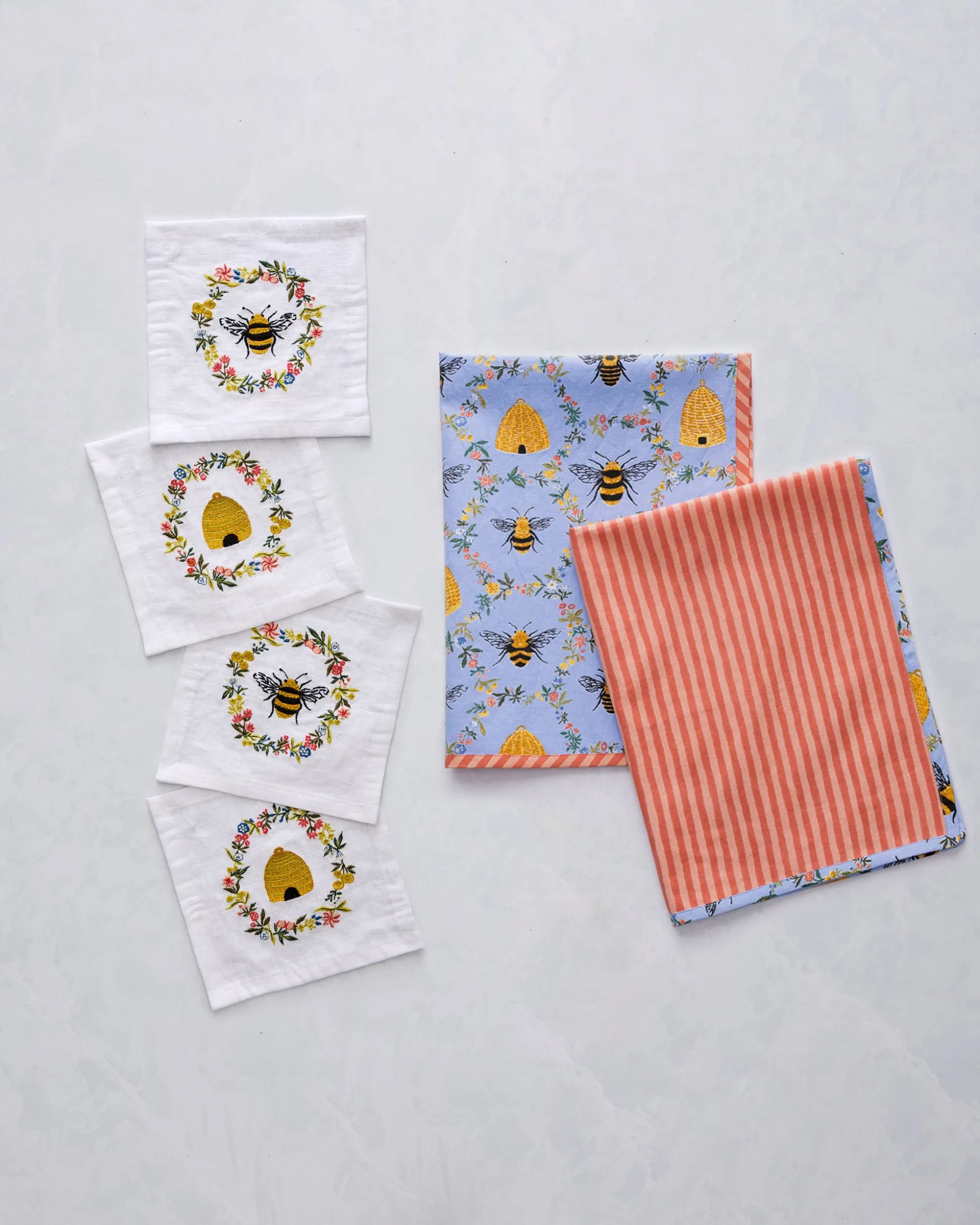 Tea Towels & Cocktail Napkins Bundle in Sweet Bee
