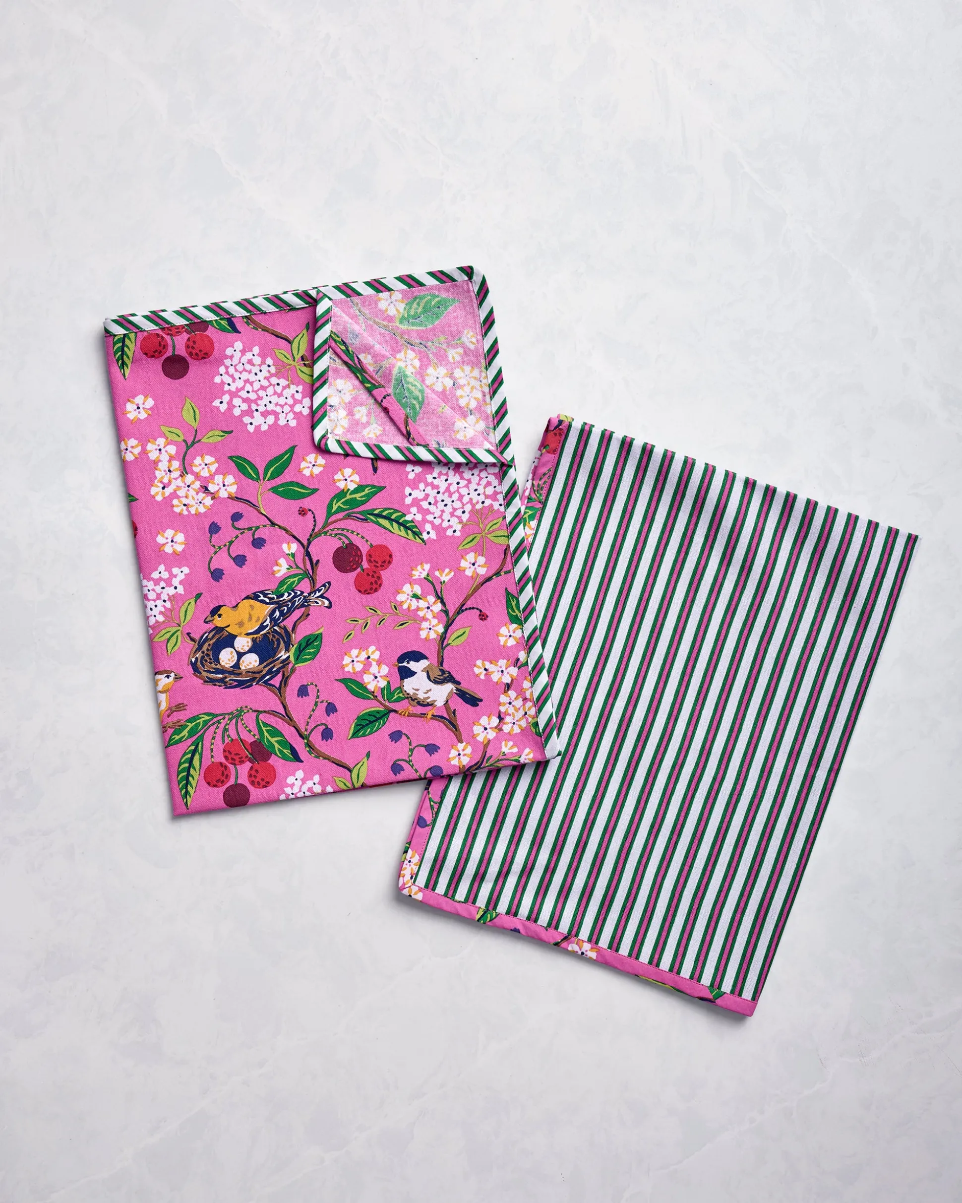 Tea Towels Set of 2 in Bird & Blossom