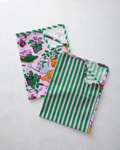 Tea Towels Set of 2 in Green Thumb