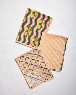 Tea Towels Set of 3 in Lemon Twist