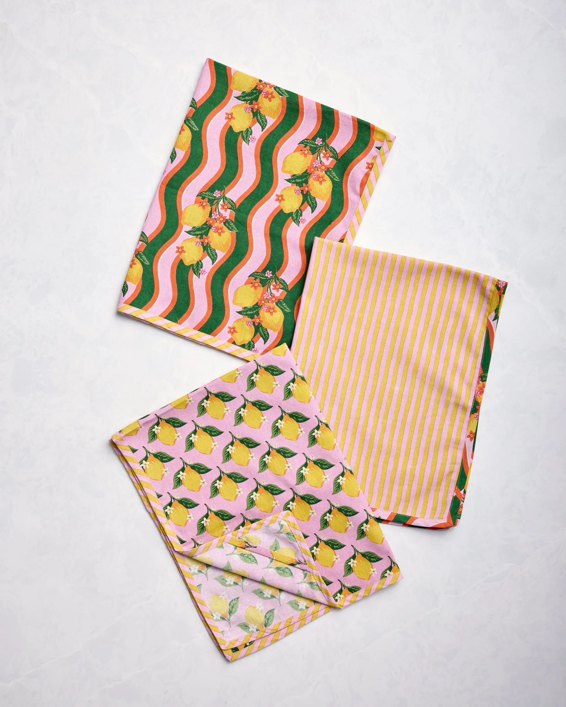 Tea Towels Set of 3 in Lemon Twist