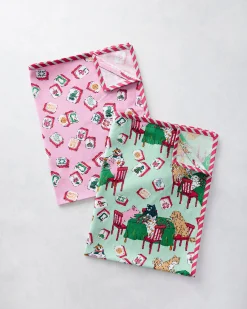 Tea Towels Set of 2 in Mah Jongg Menagerie