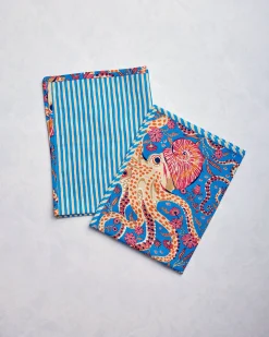 Tea Towels Set of 2 in Octopus Isle