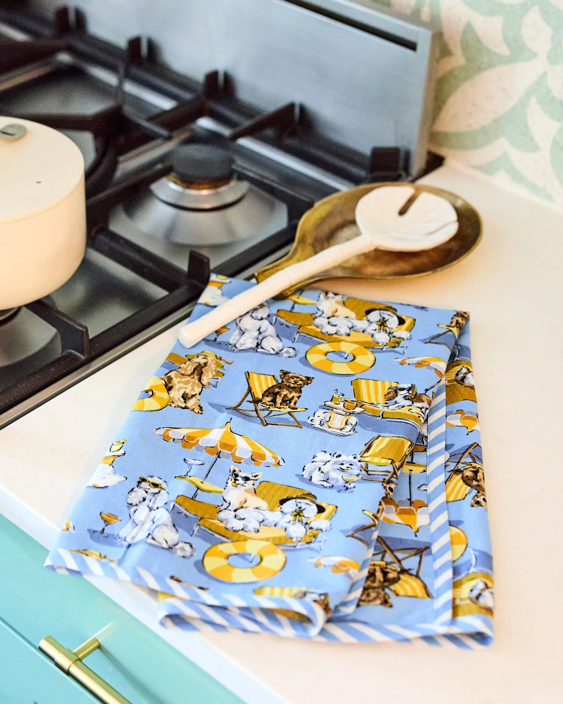 Tea Towels Set of 2 in Palm Royale Pooches