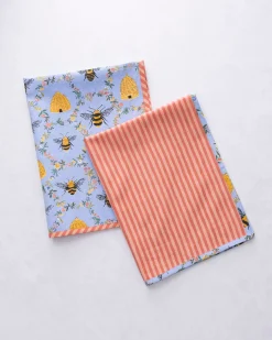 Tea Towels Set Of 2 in Sweet Bee