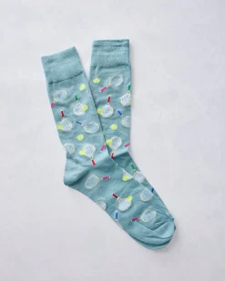 Tennis Bamboo Crew Sock in Blue Combo