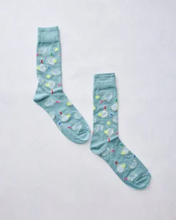 Tennis Bamboo Crew Sock in Blue Combo