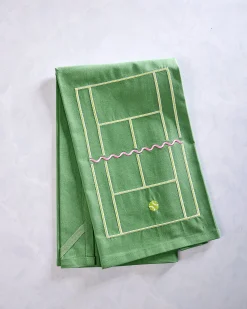 Tennis Time Tea Towel in Green Combo
