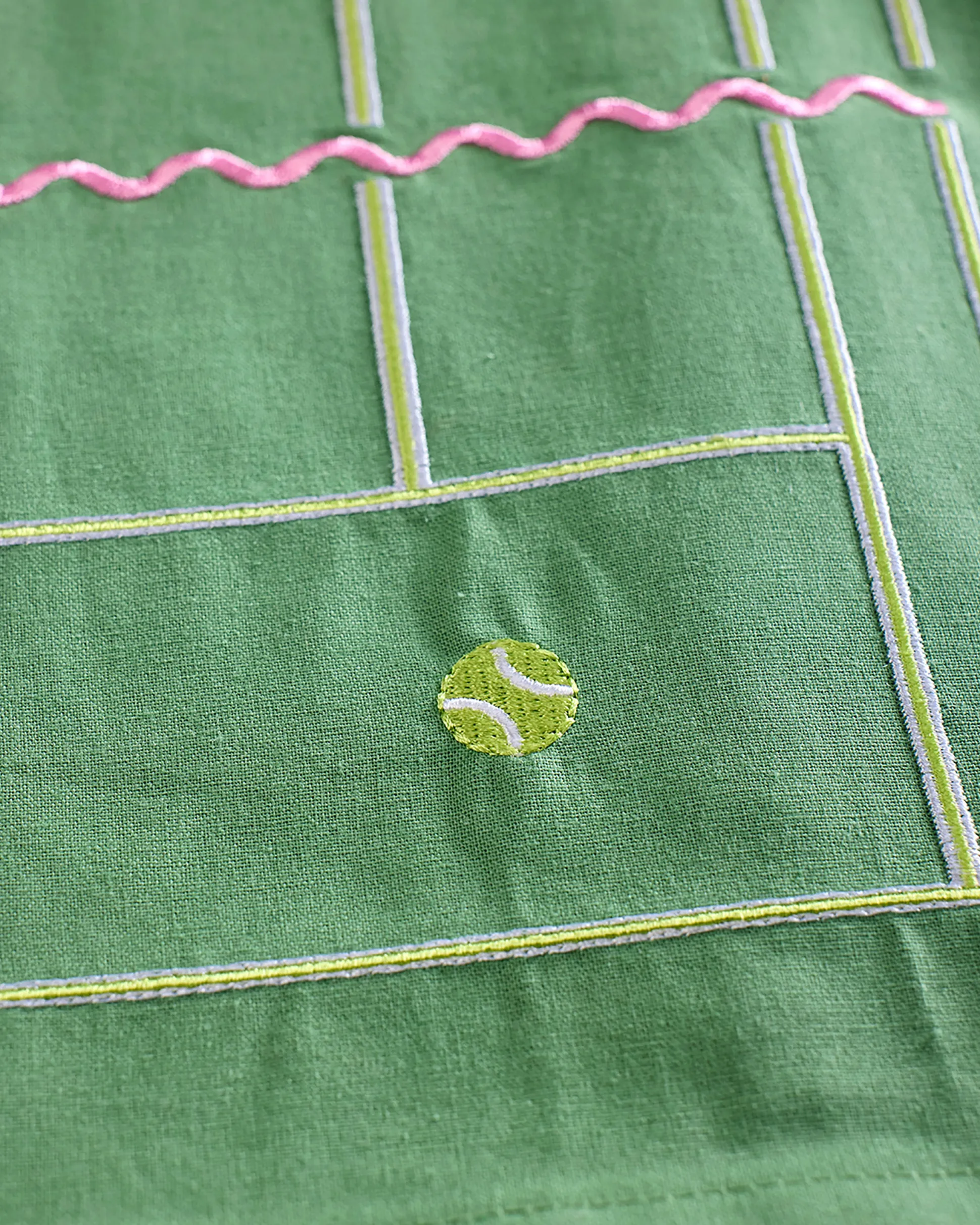 Tennis Time Tea Towel in Green Combo