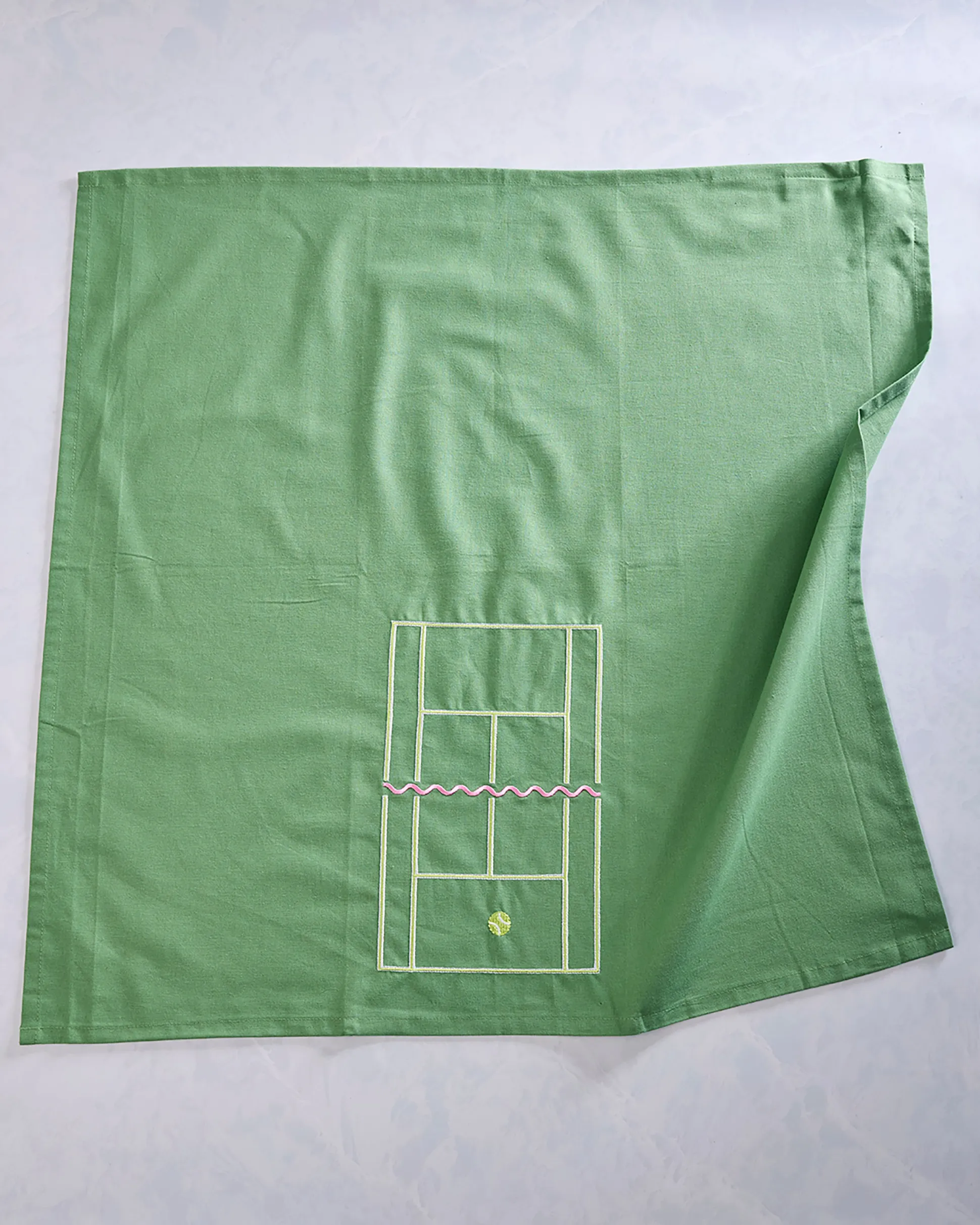 Tennis Time Tea Towel in Green Combo