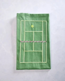 Tennis Time Tea Towel in Green Combo