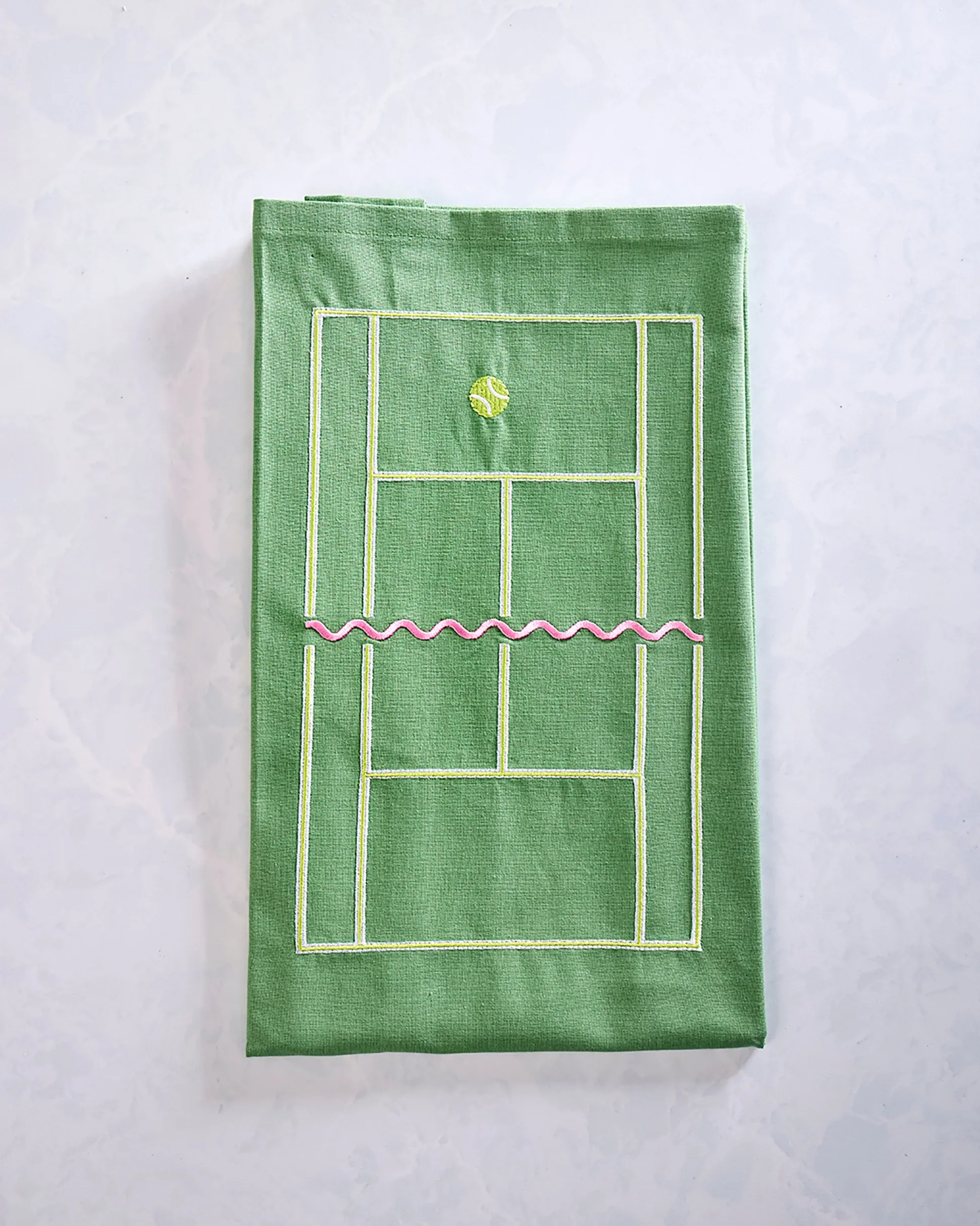 Tennis Time Tea Towel in Green Combo