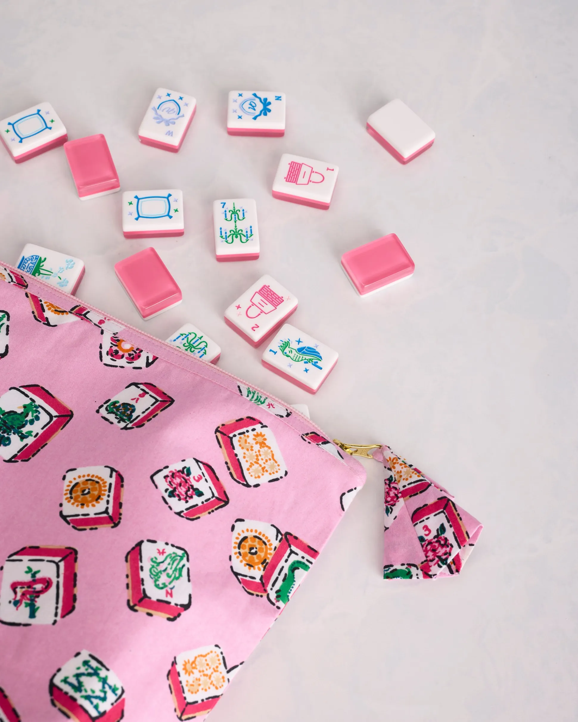 The Essentials Pouch in Lucky Tiles