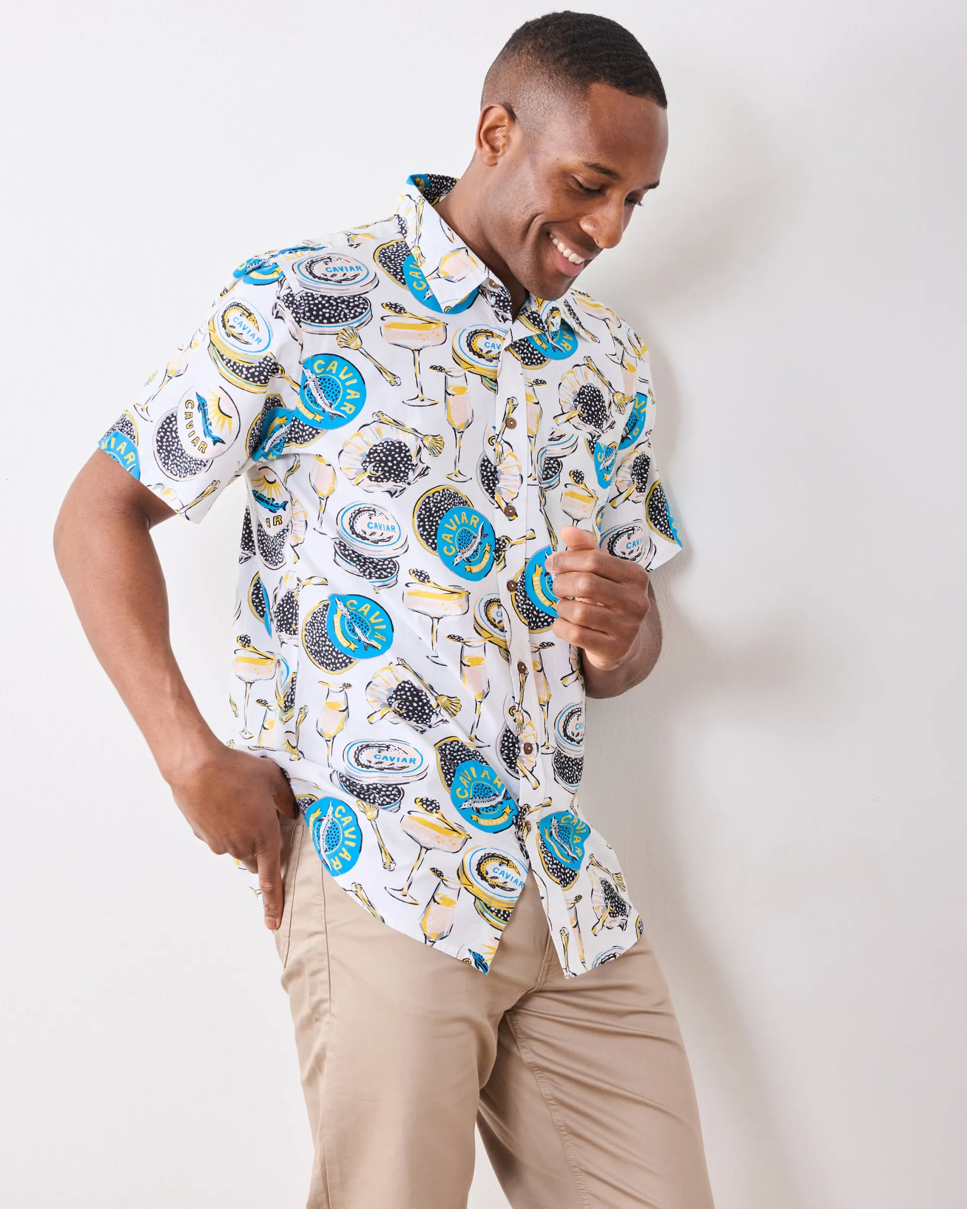 The Leo Shirt in Champagne & Caviar