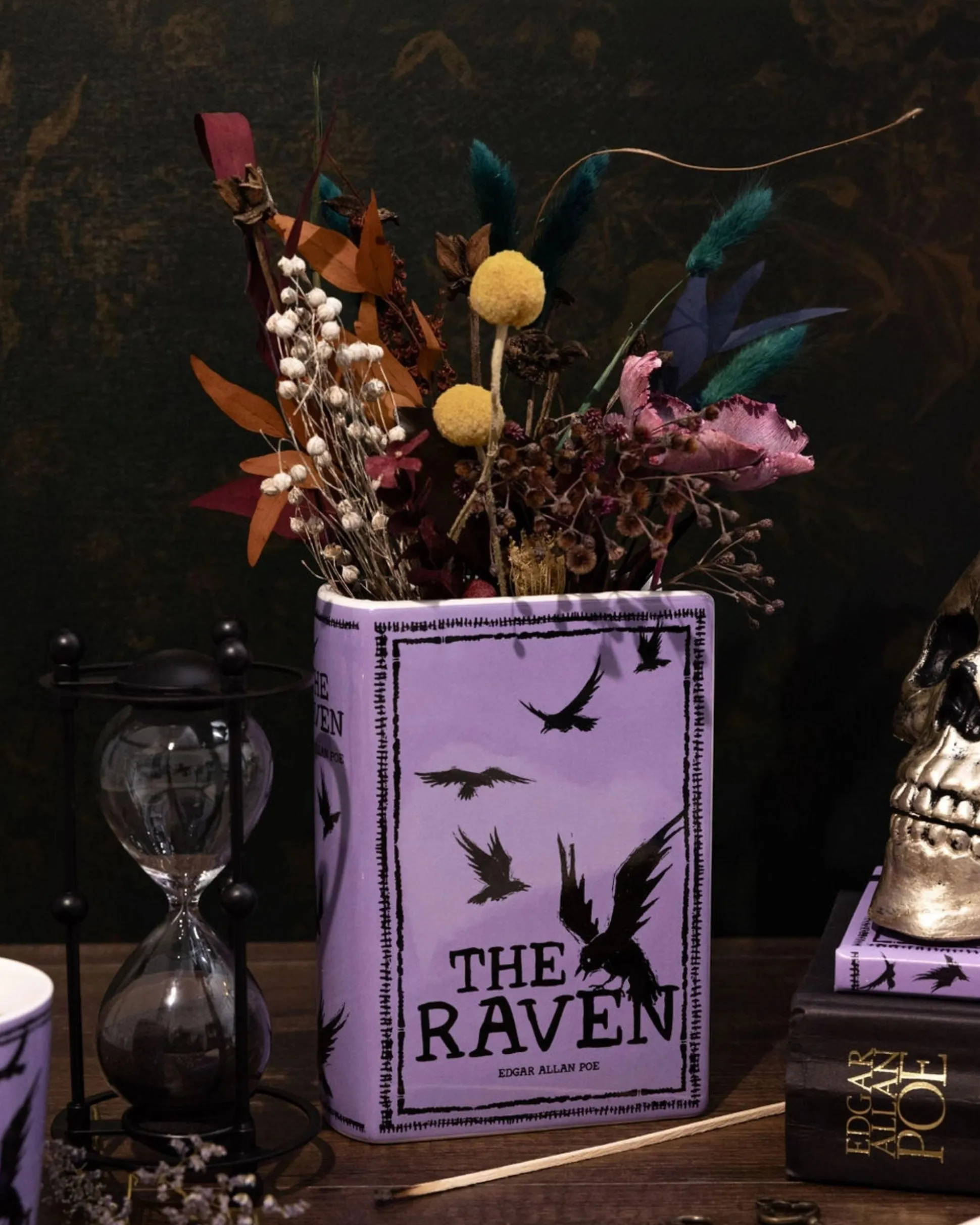 The Raven Large Book Vase in Purple