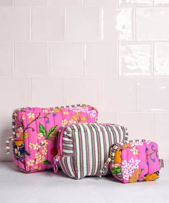 Three's Best Pouch Set in Bird & Blossom